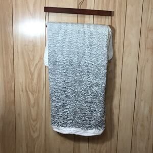 NWT Thick Black Gray White Handmade Crocheted Blanket by Dawny